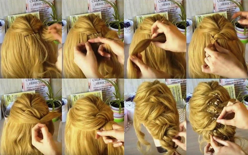 Объемная греческая коса с помощью резиночек пошагово