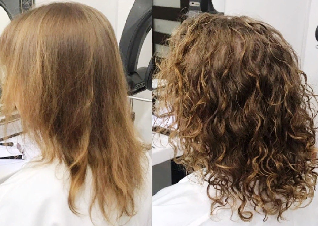 Биозавивка на средних волосах фото до и после процедуры