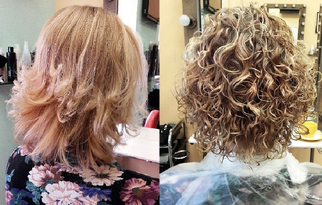 Биозавивка на короткие волосы фото до и после