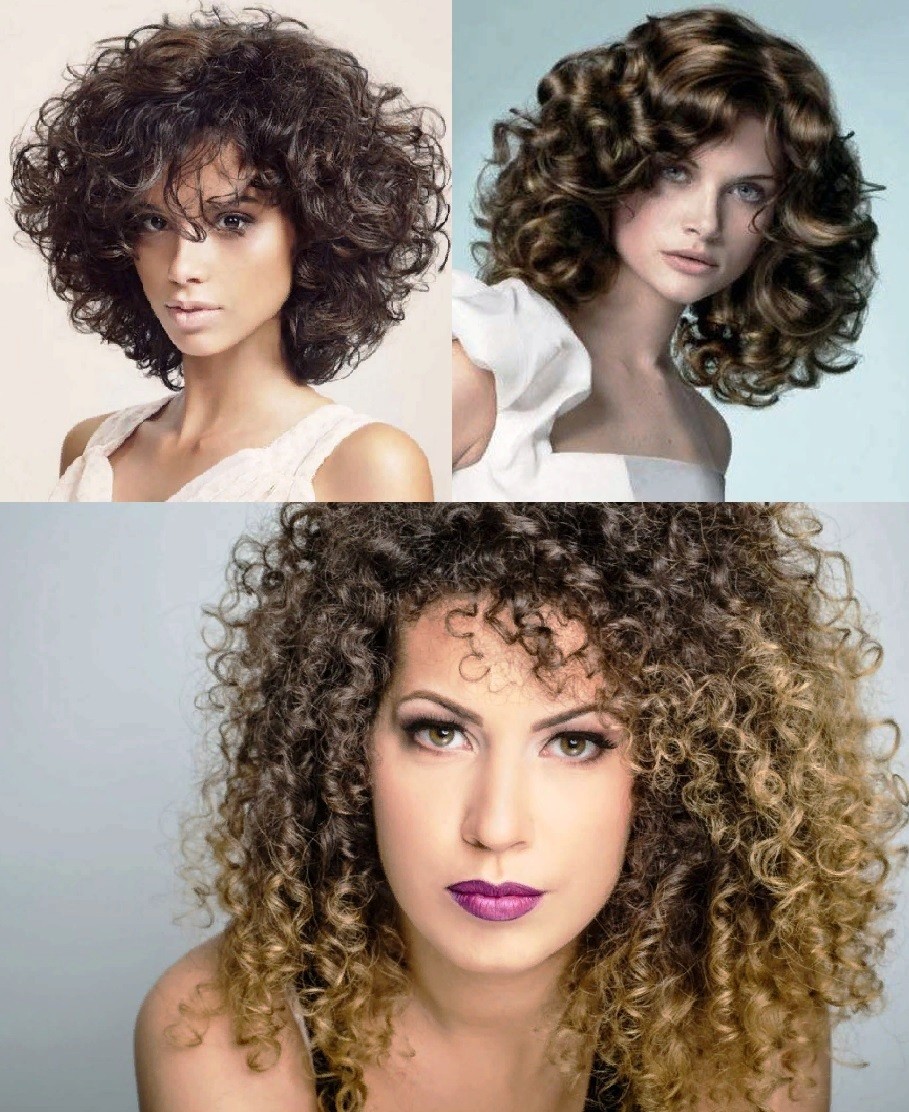 Крупная химия на средние волосы фото до и после фото с челкой